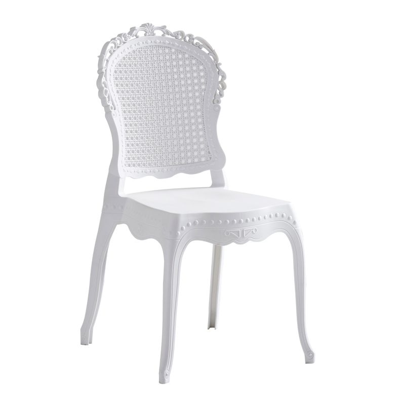 Silla de PP de resina apilable duradera de estilo europeo moderno de nuevo diseño para fiesta, boda, evento, silla de comedor, silla de jardín para eventos de comedor impermeable al aire libre