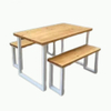 Juego de mesa y sillas de comedor de madera para estudiantes, cantina de café, mobiliario escolar de diseño Simple moderno de 4 plazas