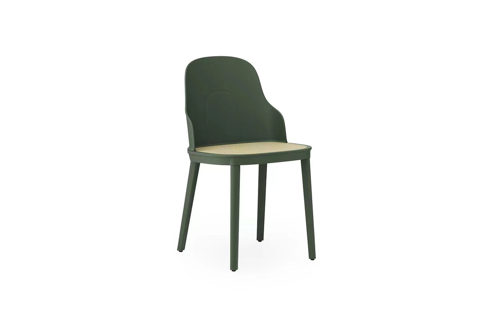 Silla Bon de mimbre y polietileno Verde Negruzco 