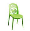 Muebles de exterior coloridos, silla de resina con respaldo hueco para comedor de plástico de jardín