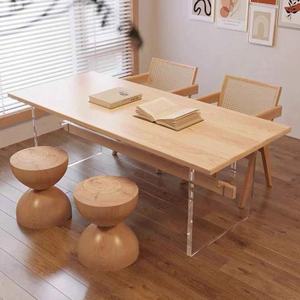 Mesa flotante acrílica de madera maciza