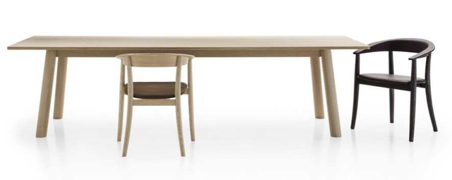 Mesa de comedor para patas en V de madera maciza 