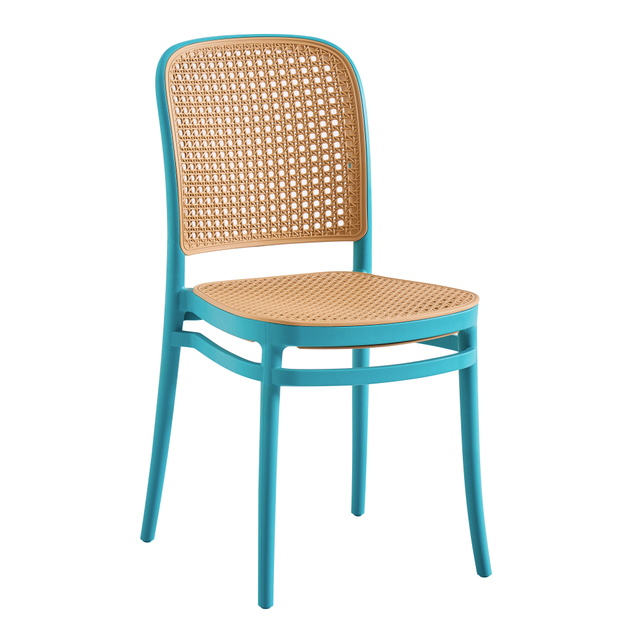 Silla francesa de interior y exterior, mobiliario, silla de cafetería y jardín, sillas de comedor de plástico de ratán apilables modernas