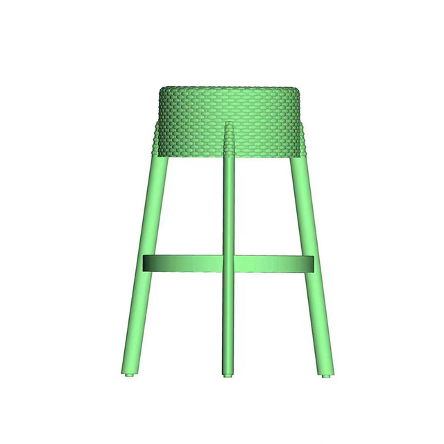 Taburete redondo grueso de plástico para exteriores, silla de comedor creativa