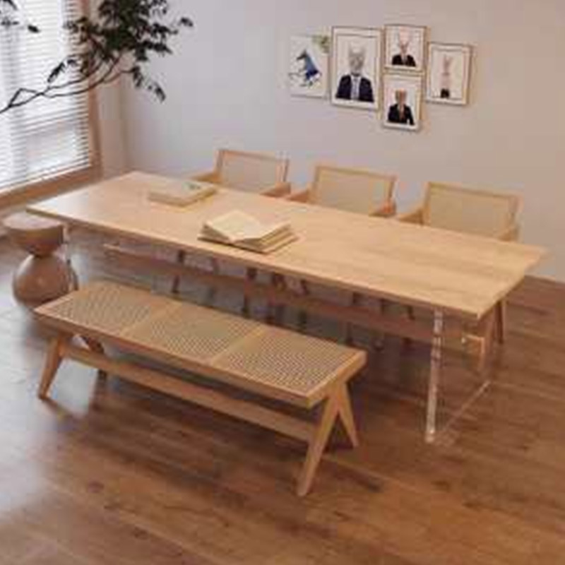 Mesa flotante acrílica de madera maciza