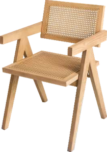 Sillón de ratán de Color Natural, sillón Vintage de mimbre de madera, silla de comedor, silla de café para Hotel, restaurante y balcón