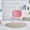 Sillas de comedor de plástico de lujo elegantes para el hogar, sillas de resina de patas bajas modernas con cojín