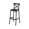 Sillas de comedor apilables de plástico para exteriores, nuevo diseño moderno, silla de Bar de resina, taburete alto, silla de comedor con respaldo cruzado