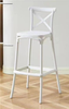 Sillas de comedor apilables de plástico para exteriores, nuevo diseño moderno, silla de Bar de resina, taburete alto, silla de comedor con respaldo cruzado