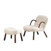 Sofá de lujo ligero para sala de estar, silla de ocio moderna, sillón reclinable con reposapiés, muebles de lujo para dormitorio