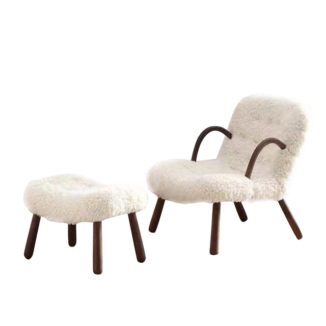Sofá de lujo ligero para sala de estar, silla de ocio moderna, sillón reclinable con reposapiés, muebles de lujo para dormitorio