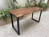 Mesa de comedor rectangular de madera masiva de alta demanda Mesas de estilo industrial Mesa de comedor industrial 