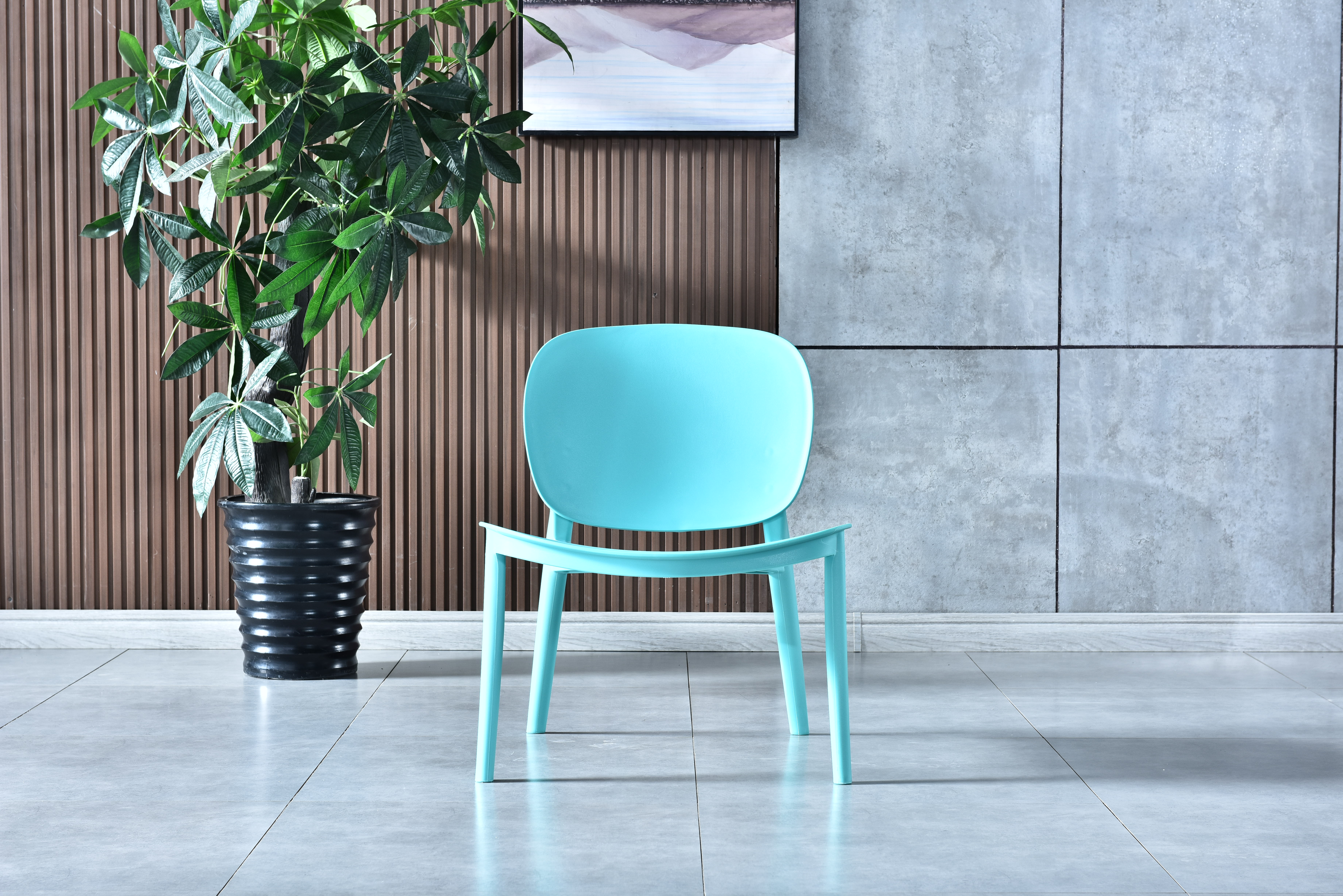 Sillas de café ahorradoras de espacio de mediados de siglo de alta calidad, silla de comedor de plástico para restaurante, sillón de concha