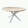 Muebles de comedor, mesa de centro para el hogar, marco de hierro, mesa de comedor redonda de madera, mesa de comedor de cocina de estilo Industrial