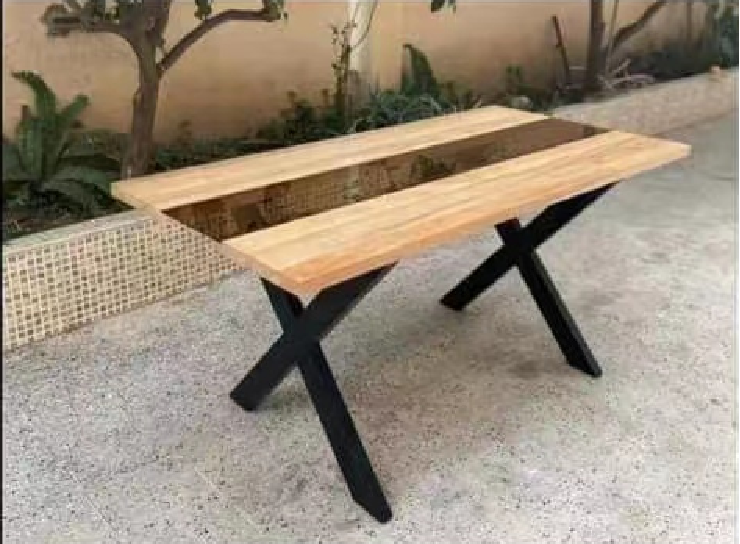 Mesa de centro de madera rectangular de madera de la artesanía de cristal de la sala de estar moderna