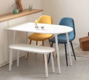 Mesa de comedor rectangular de oficina blanca moderna simple para el hogar