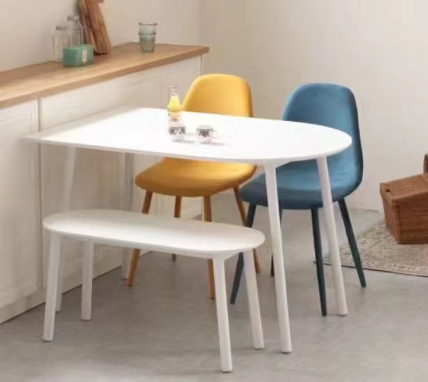 Mesa de comedor rectangular de oficina blanca moderna simple para el hogar