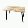 Muebles de restaurante baratos, mesas de comedor de madera de estilo rústico, mesa de comedor con patas de metal negro