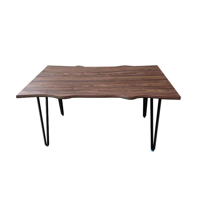Diseños modernos, pata de horquilla de Metal, estilo Simple, mesa de comedor minimalista y austera de madera, mesa de muebles para habitación