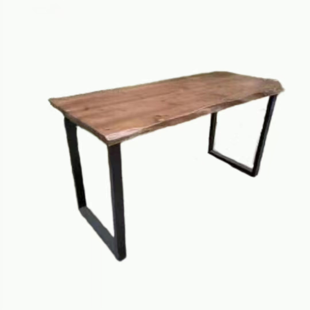 Mesa de comedor rectangular de madera masiva de alta demanda Mesas de estilo industrial Mesa de comedor industrial 