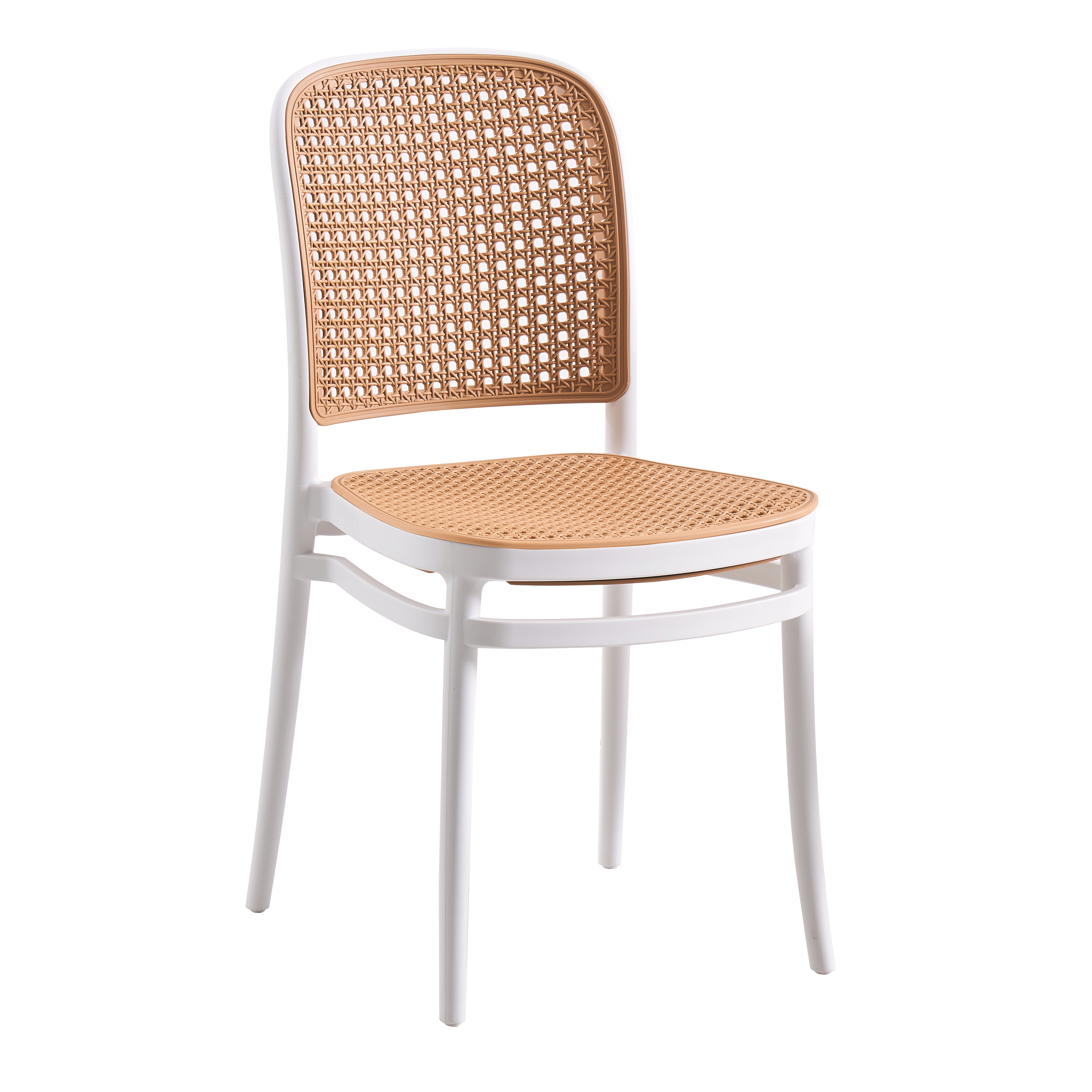 Silla francesa de interior y exterior, mobiliario, silla de cafetería y jardín, sillas de comedor de plástico de ratán apilables modernas