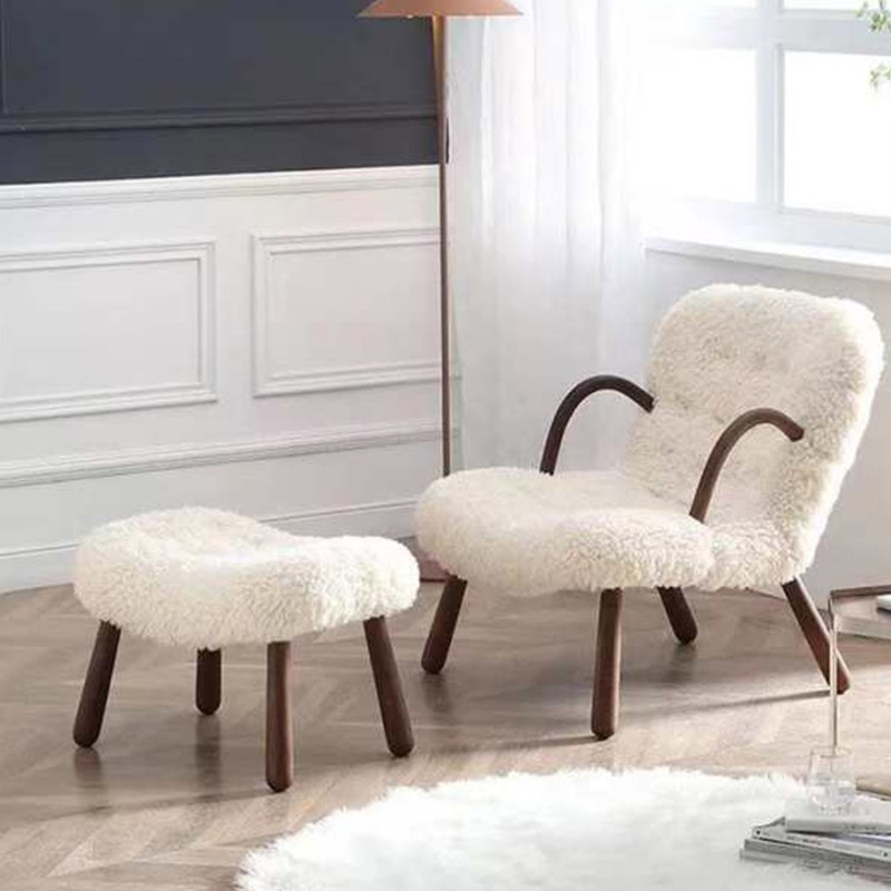 Sofá de lujo ligero para sala de estar, silla de ocio moderna, sillón reclinable con reposapiés, muebles de lujo para dormitorio
