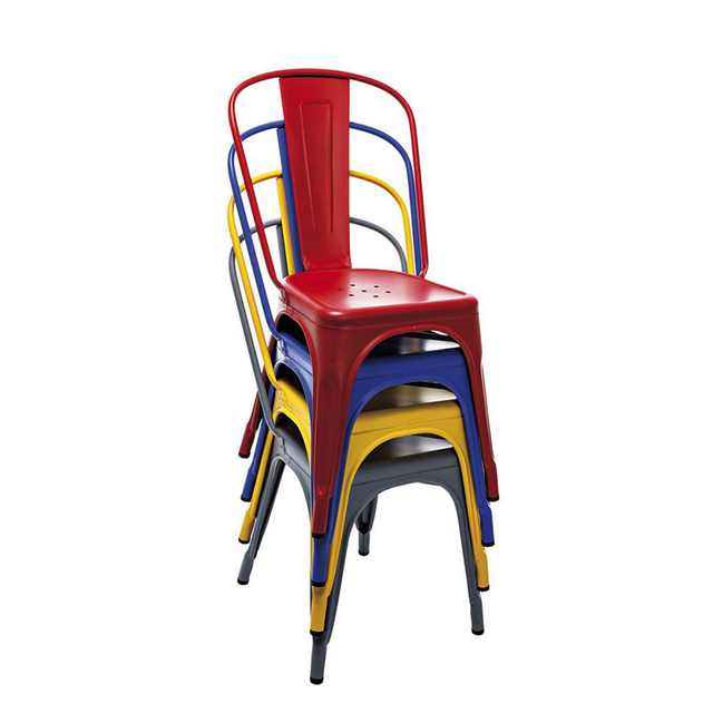 Gran oferta, sillas apilables para eventos y fiestas, sillas de hierro Retro para salón, restaurante Industrial, silla de comedor, silla de jardín de Metal, taburete de Bar