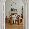 Taburete con patas de madera, muebles para el hogar, silla con respaldo creativo de alta calidad, silla minimalista moderna, taburete redondo de madera