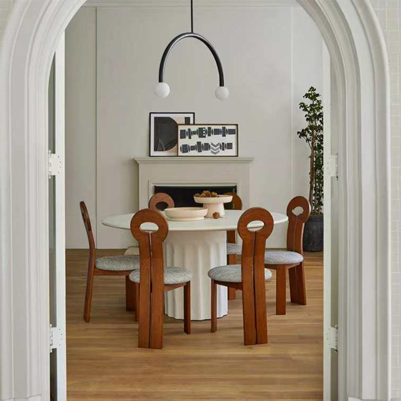 Taburete con patas de madera, muebles para el hogar, silla con respaldo creativo de alta calidad, silla minimalista moderna, taburete redondo de madera
