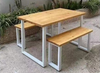 Juego de mesa y sillas de comedor de madera para estudiantes, cantina de café, mobiliario escolar de diseño Simple moderno de 4 plazas