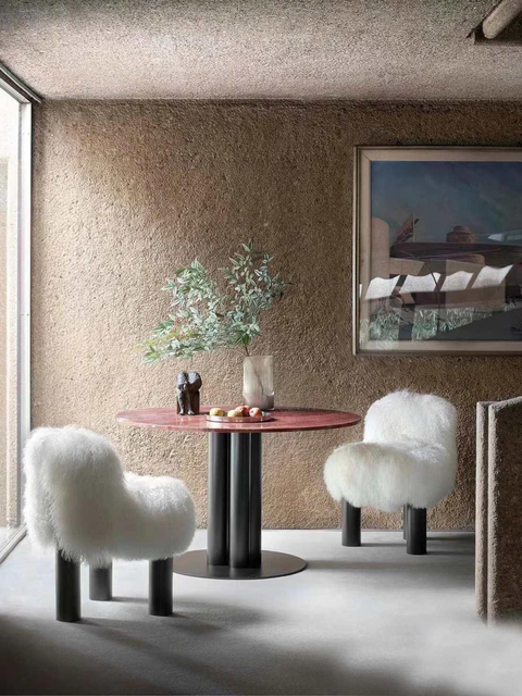 Muebles para el hogar Silla sin brazos moderna de un solo asiento Silla de lana suave de lujo ligera