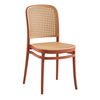 Silla francesa de interior y exterior, mobiliario, silla de cafetería y jardín, sillas de comedor de plástico de ratán apilables modernas
