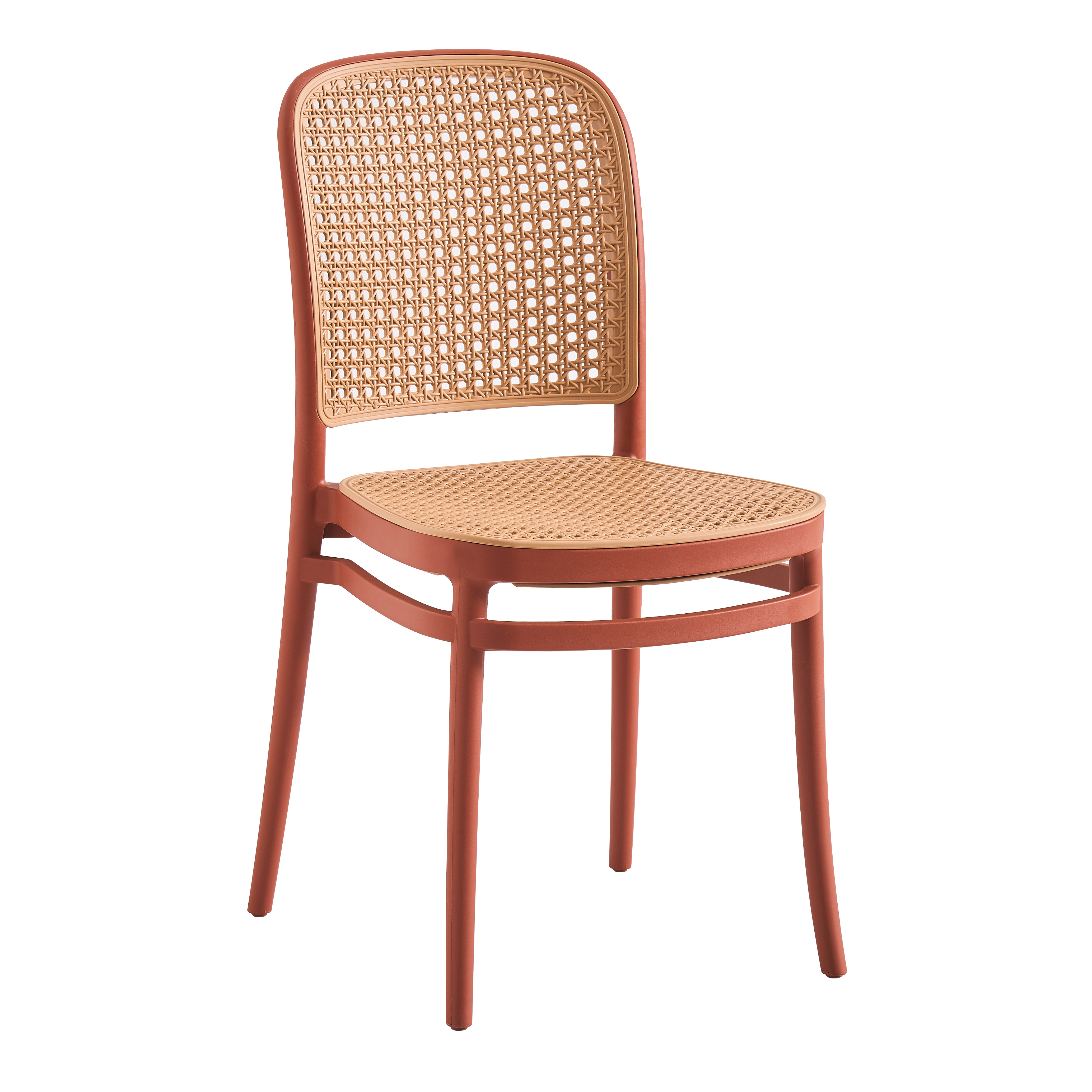 Silla francesa de interior y exterior, mobiliario, silla de cafetería y jardín, sillas de comedor de plástico de ratán apilables modernas