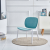 Sillas de comedor de plástico de lujo elegantes para el hogar, sillas de resina de patas bajas modernas con cojín